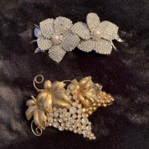 Icing - Vintage Dressy Barrettes, sold as a set of 2